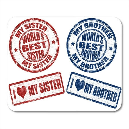KDAGR World of Rubber Stamps Text Best Sister and Brother Mousepad Mouse Pad Mouse Mat 9x10