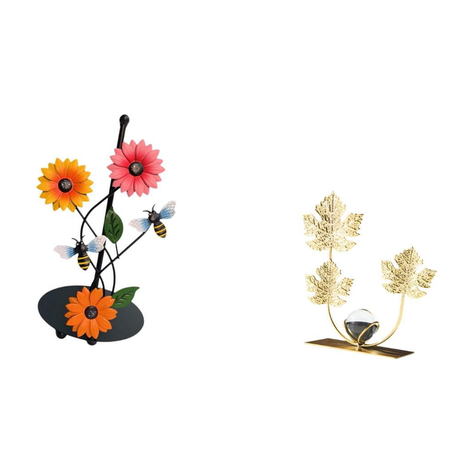 Fiocias Leaves Paper Towel Holder Dispenser with Non Slip Vertical Rack And Decorative Leaf Sculpture Bookshelf Ornament for Modern Home Decor Collectibles An
