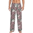 thumbnail image 2 of Lsque Rose Flowers Print Men's Pajama Pants, Lounge Pant - Comfortable Home Wear,Elastic Waistband, Stylish Design-X-Large, 2 of 9