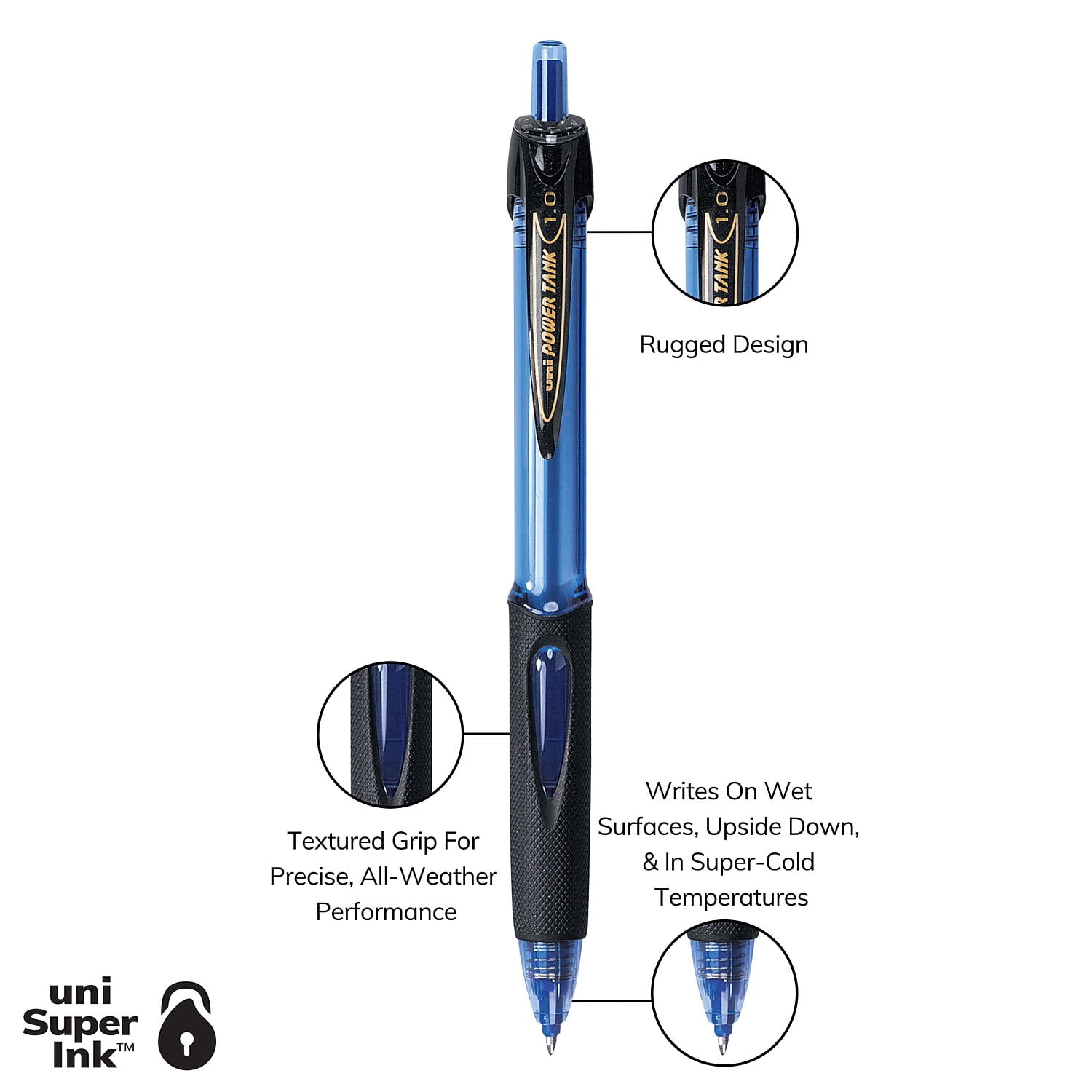 Uni-Ball Power Tank Retractable Ballpoint Pens 