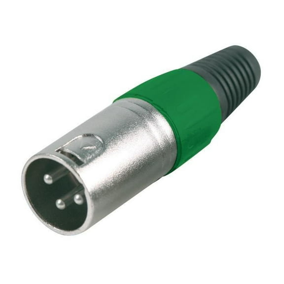 PRO SIGNAL - 3 Pole XLR Plug with Green Coloured Strain Relief