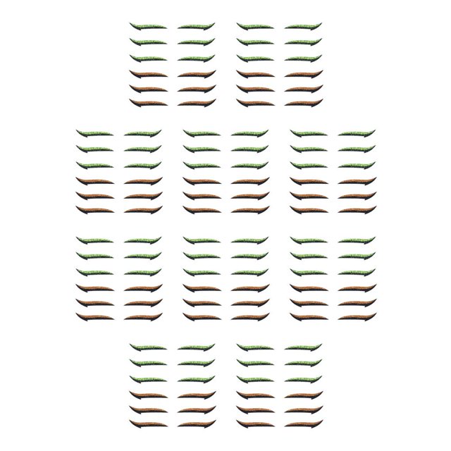 Vogacara Eyeliner Sticker reutilizable doble párpado brillo línea tira maquillaje de ojos para fiesta Cosplay club nocturno, verde naranja Type1 NO1 Vogacara CBP178442