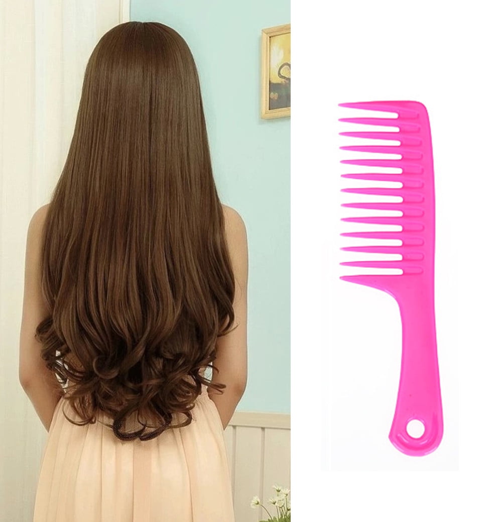 〖Hellobye〗Wet Haircut Hair Comb Hairdressing Plastic Detangler Handle Wide-tooth Comb