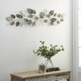 thumbnail image 3 of DecMode Timeless and Traditional Metal Leaves Wall Décor in Brown, 50"L x 15"H,, 3 of 14
