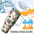 thumbnail image 3 of 40oz Holiday Tumbler with Straw Handle Leak Proof Stainless Steel Cup Christmas Coffee Water Bottle Gifts, 3 of 4