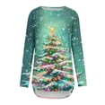 thumbnail image 4 of FDGIU Christmas Graphic Tops for Women - Loose Fit Tunic Blouses with Season Snowflake Print, Fall Holiday Tees,Funny Christmas Long Sleeve Tops, 4 of 5