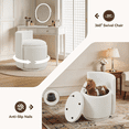 thumbnail image 5 of Velvet Swivel Accent Chair with Storage, 360° Vanity Makeup Chair with Wave Back, No Assembly Comfy Single Sofa Chair, Small Accent Stool for Bedroom, Dressing, Living Room, White, 5 of 7