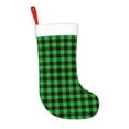 thumbnail image 2 of Yiaed Buffalo Plaid Green Black Print Christmas Stockings, Christmas Stockings Hanging Ornaments, Christmas Stockings for Family Christmas Holiday Decorations, 2 of 7