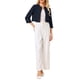 thumbnail image 2 of BLAZER BOLERO CORTO ABIERTO SIN CUELLO DE MANGA 3/4 PARA MUJERES INSPIRAR CHIC EN AZUL MARINO, 2 of 4