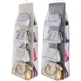 thumbnail image 1 of CPDD Hanging Handbag Purse Organizer,Breathable Polyester Fiber+PVC Handbag Organizer,8 Easy Access Pockets,Wardrobe Closet Space Saving Organizers System,Washable,46 L x 13.8W (C-Light Gray), 1 of 7