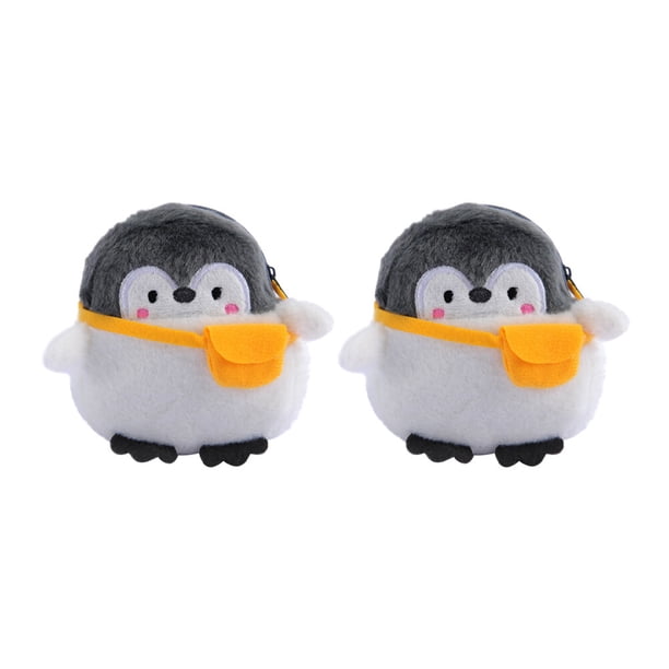 2 piezas de patrones de animales Cambio de bolso Precioso bolso de monedas de almacenamiento vintage (negro)