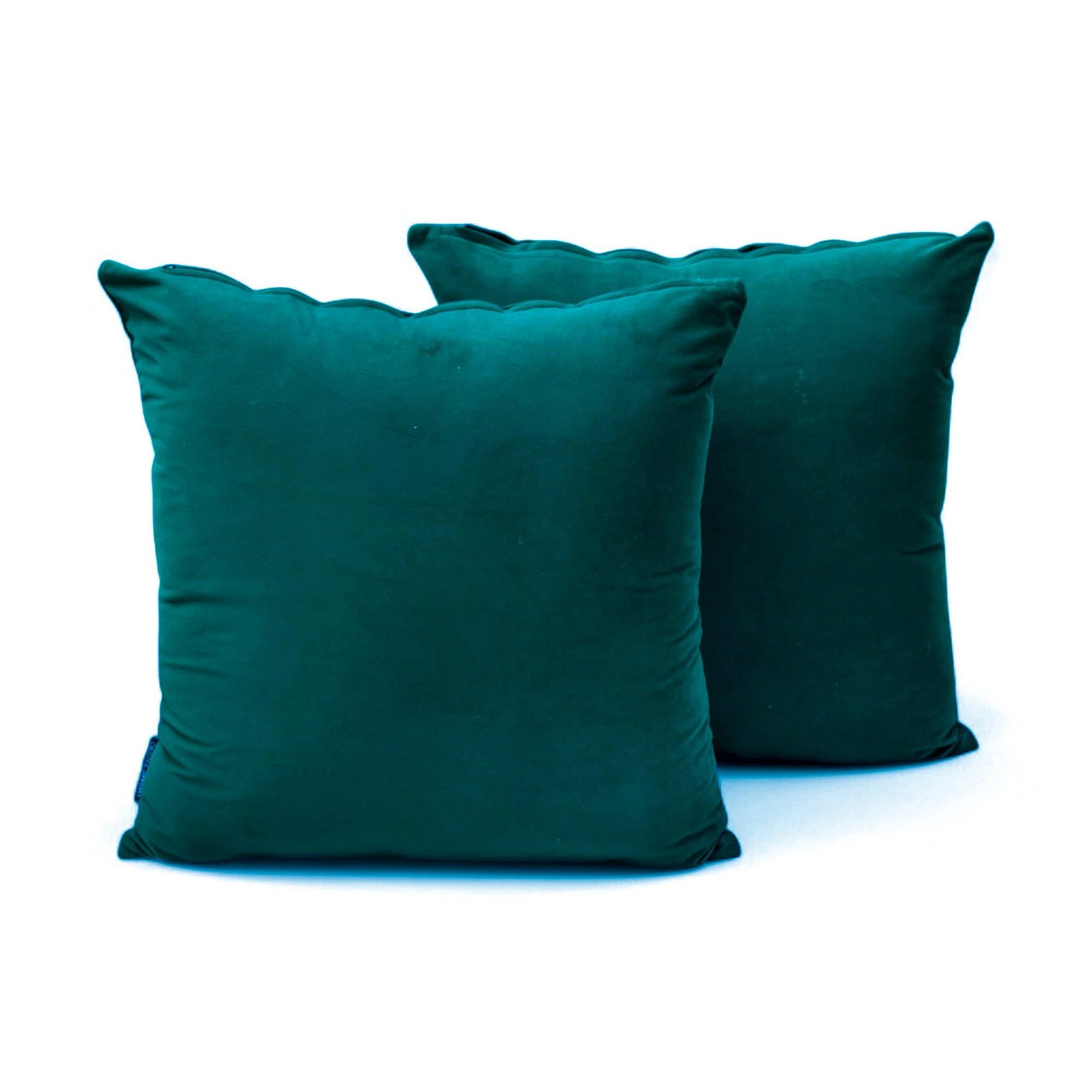 Peacock Decorative Throw Pillow Covers 20"x20" | Pack of 2 Modern Plain Velvet Cushion Cover | Solid Color Pillowcases for Couch, Sofa Bedroom & Living Room, Modern Home Décor - Peacock Velvet