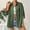 Army Green, variant on EchfiProm Trendy Tops for Women Army Green 3/4 Sleeve Shirts Lapel Button down Collared Pullover Solid Ladies Elegant