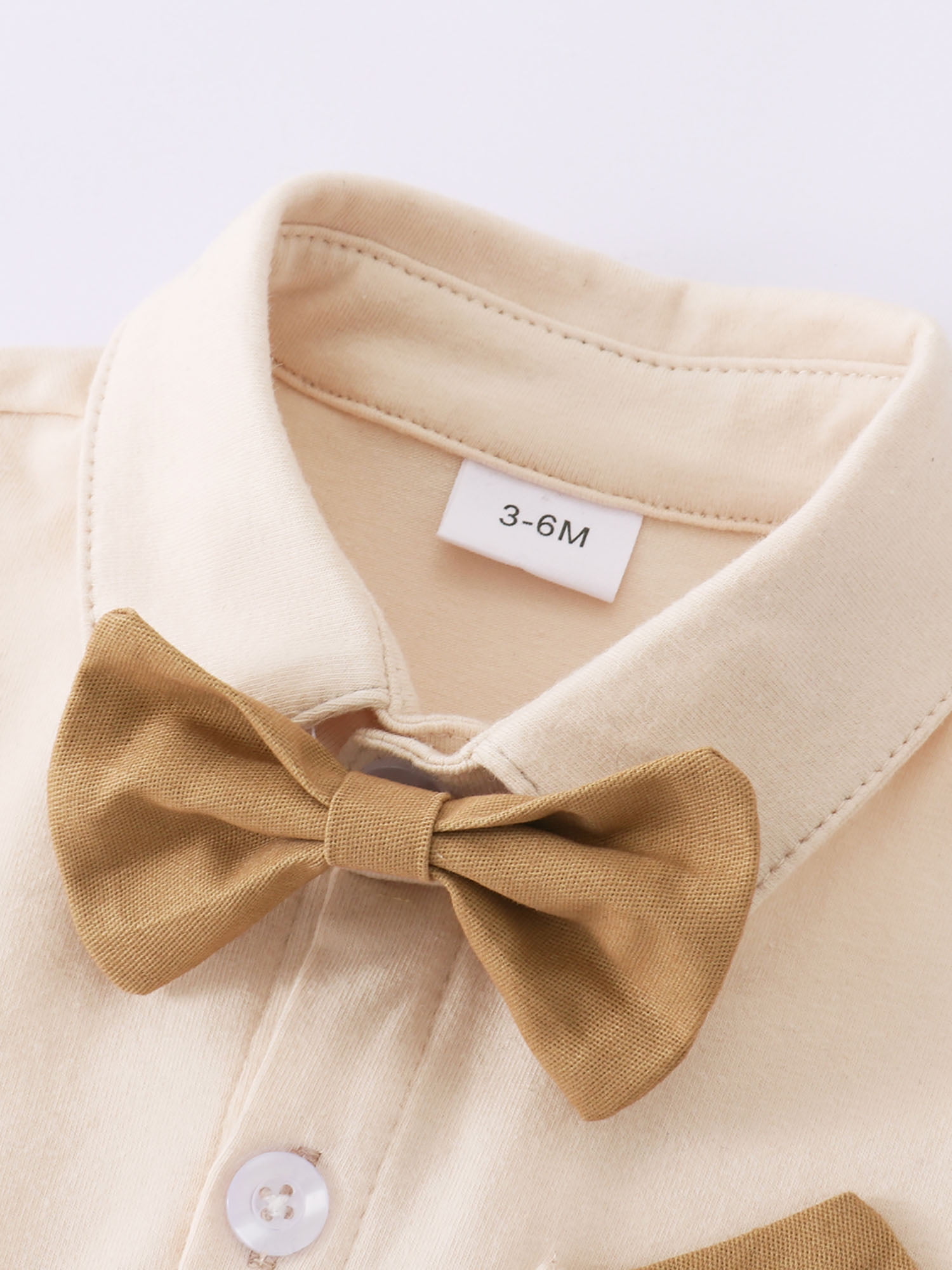 WESIDOM Infant Toddler Clothes Gentleman Shirt Suspender Pants Bowtie Summer Short Sleeve 0-24M 3pcs