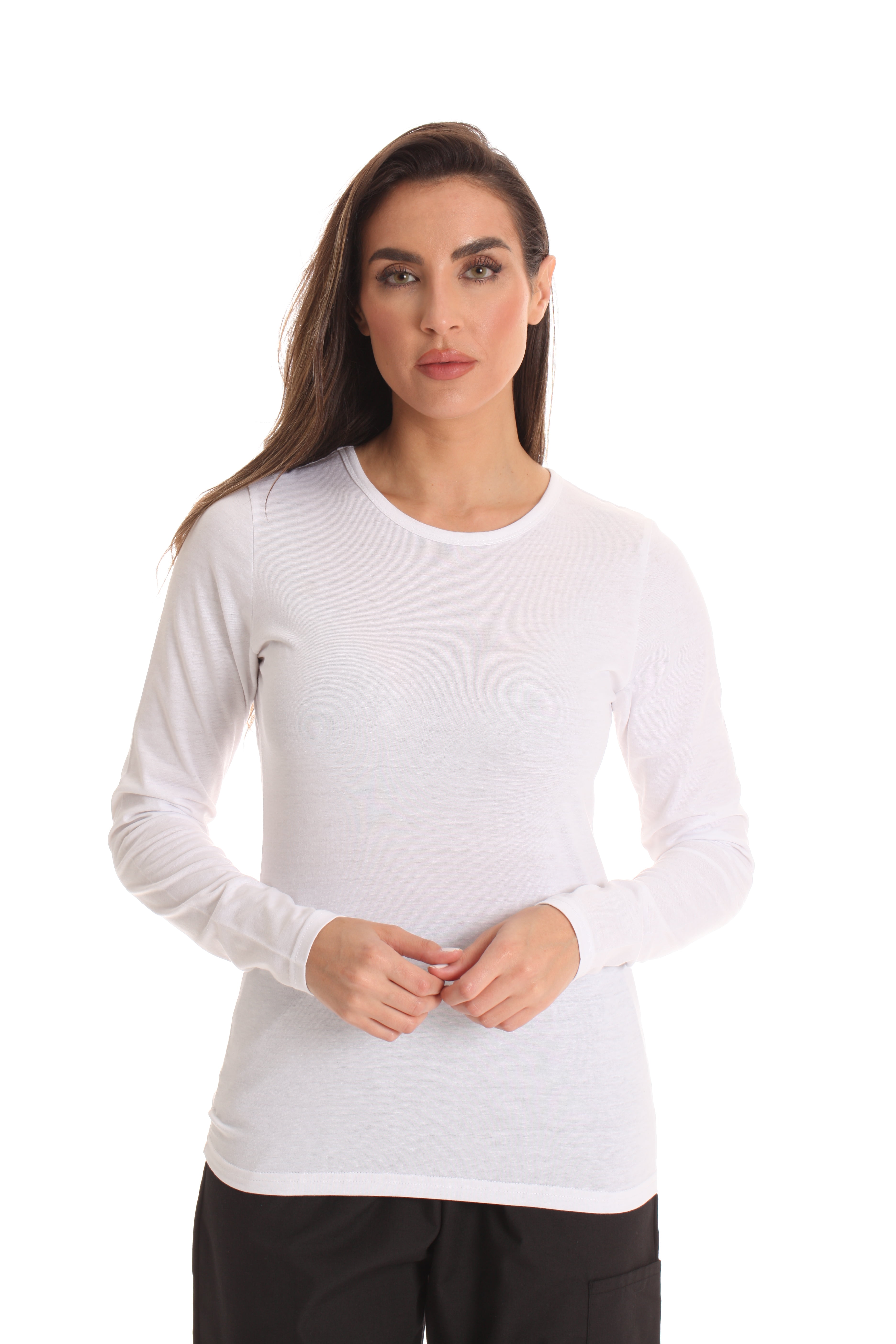 Just Love Just Love Womens Underscrub Top (White, 1X)