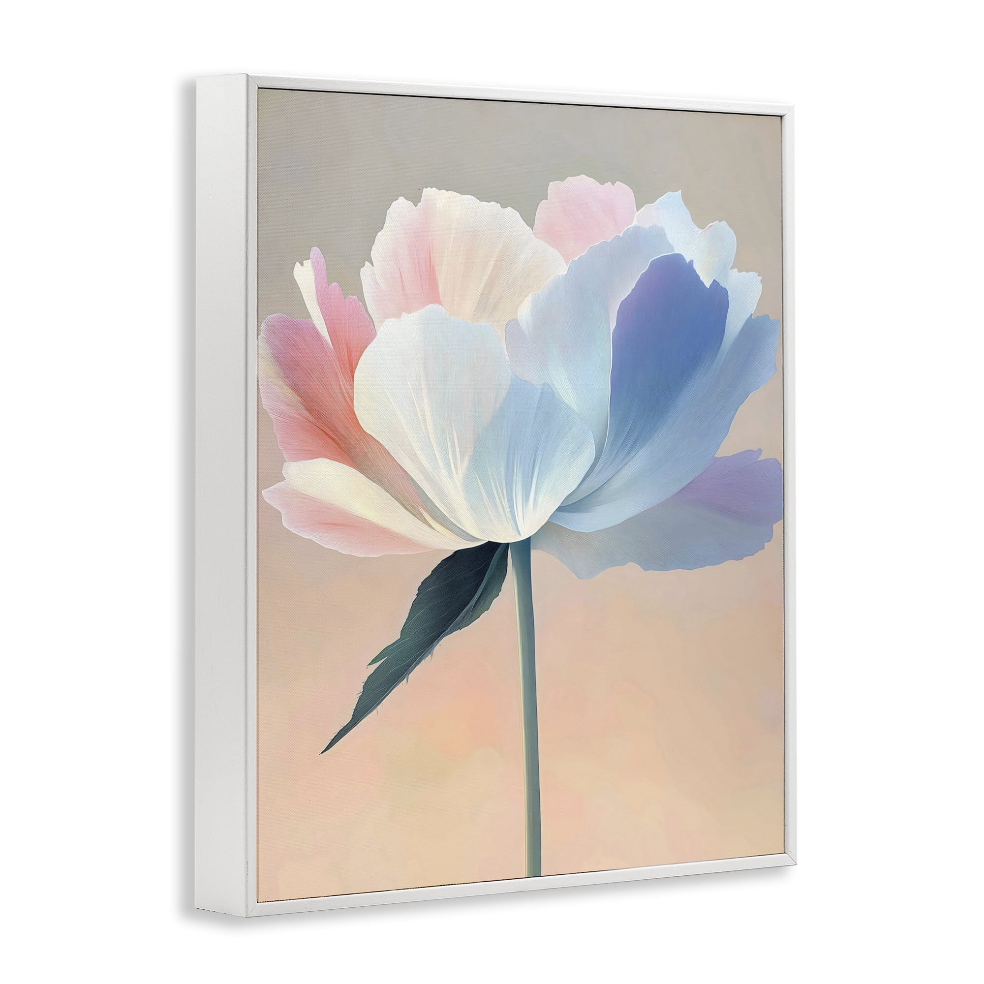 Stupell Industries Pink & Blue Flower Serenity White Framed Giclee Art, design by The Prints Vibe