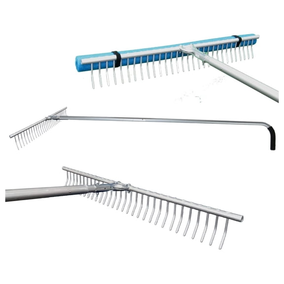 ShoreTech Ultralite Rake All Aluminum Light Weight Beach and Lake Rake 36" Lake Weed Rake 4 inches Long Tines with a 15 Degree Bend for More Grip and Holding Power. 7.0 Feet