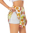 thumbnail image 2 of Bixox Women's Lemon Orange pattern 2 in 1 Running Shorts - Lightweight Athletic Workout Gym Yoga Shorts Liner with Pockets - X-Large, 2 of 7