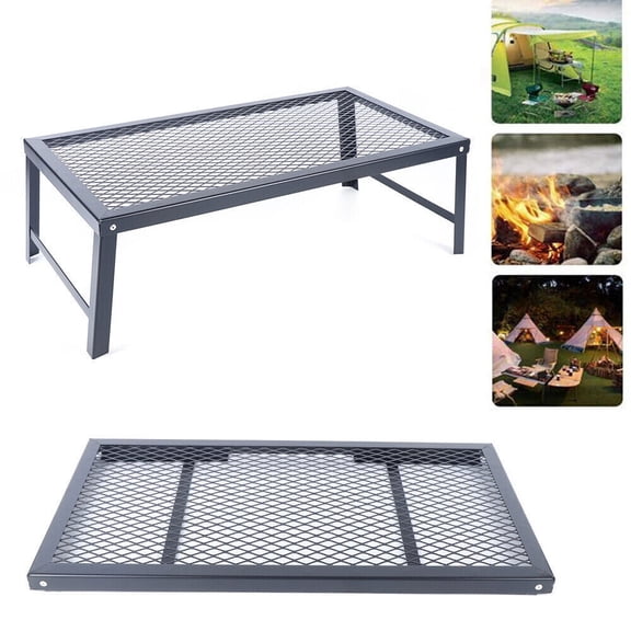 Modern Folding Campfire Grill Fire Pit Foldable Grill Cooking Grate BBQ Rack Griddle Plate with Legs Heavy-duty