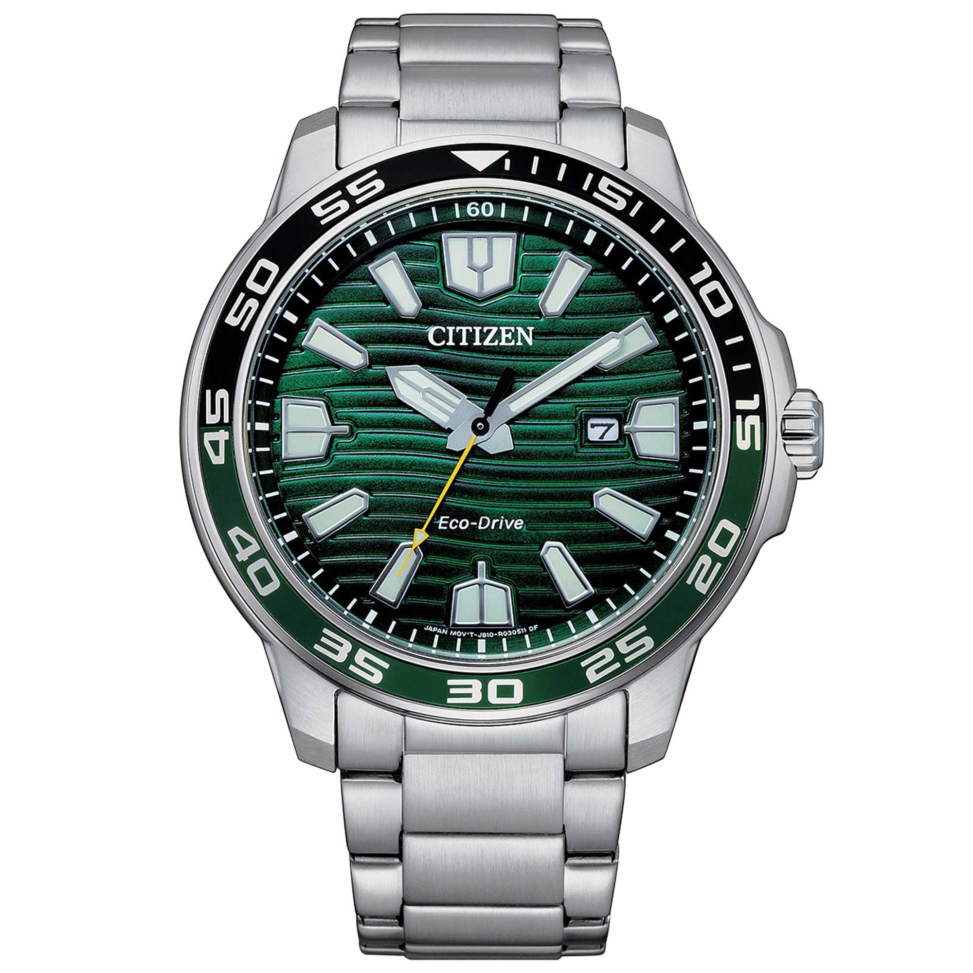 Citizen Eco-Drive Green Dial Stainless Steel Men's Watch AW1526-89X