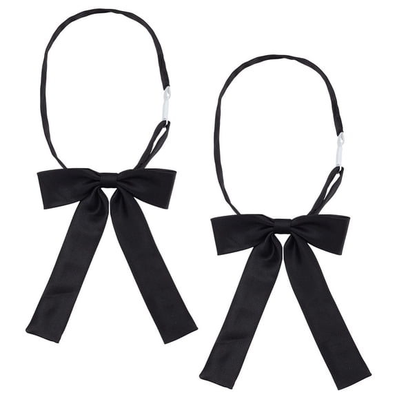 2Pcs Western Ties Adjustable Women's Polyester Bowtie Pre-Tied Neck Tie Cowboy String Tie