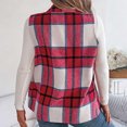 thumbnail image 7 of MexChoioe Womens Plaid Vest Lapel Collar Open Front Sleeveless Wool Blend Casual Outer Gilet for Womens, 7 of 7