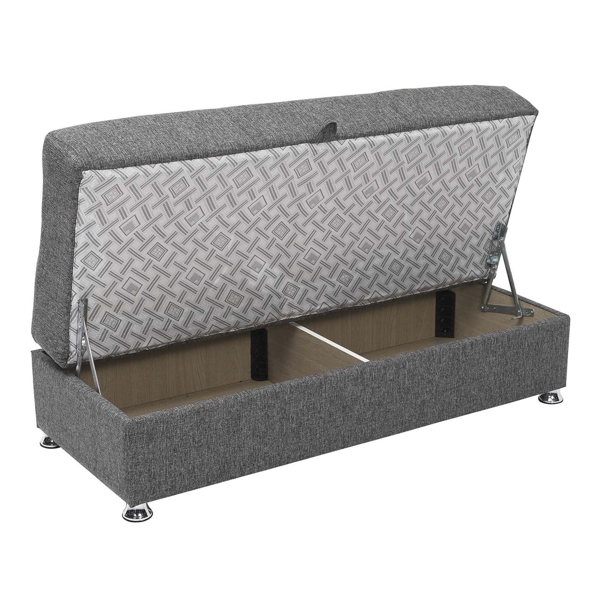Ottomanson Symphony Upholstered Storage Ottoman, Gray