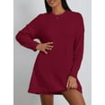 thumbnail image 3 of Faithtur Pull Tricoté Automne Hiver pour Femmes Couleur Unie Manches Longues Col Rond Long Tricoté, 3 of 9
