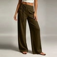 thumbnail image 4 of Wide Leg Pants for Women, Loose Elastic Waist Drawstring Flowy Trousers, Summer Lightweight Beach Vacation Pants, 4 of 6