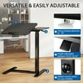 thumbnail image 2 of GIANNA Adjustable Overbed Table with Wheels, Mobile Rolling Laptop Desk, Tilting Bedside Table for Laptop, Bed, Sofa, and Office Use, Black, 2 of 7