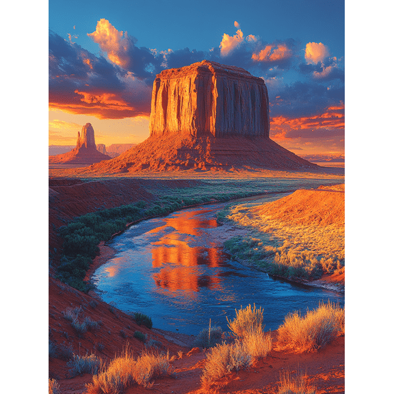 Monument Valley Sunset Canvas Print/Wall Art， Suitable for Living Room， Bedroom， Office， Hotel， and Gallery Decor