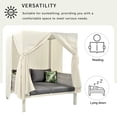 thumbnail image 6 of SEGMART Outdoor Patio Sunbed with Canopy Curtains - 57.5" Wicker Style Lounge Bed, High-Density Cushions, Privacy Shade for Poolside, Backyard, Deck, 6 of 7