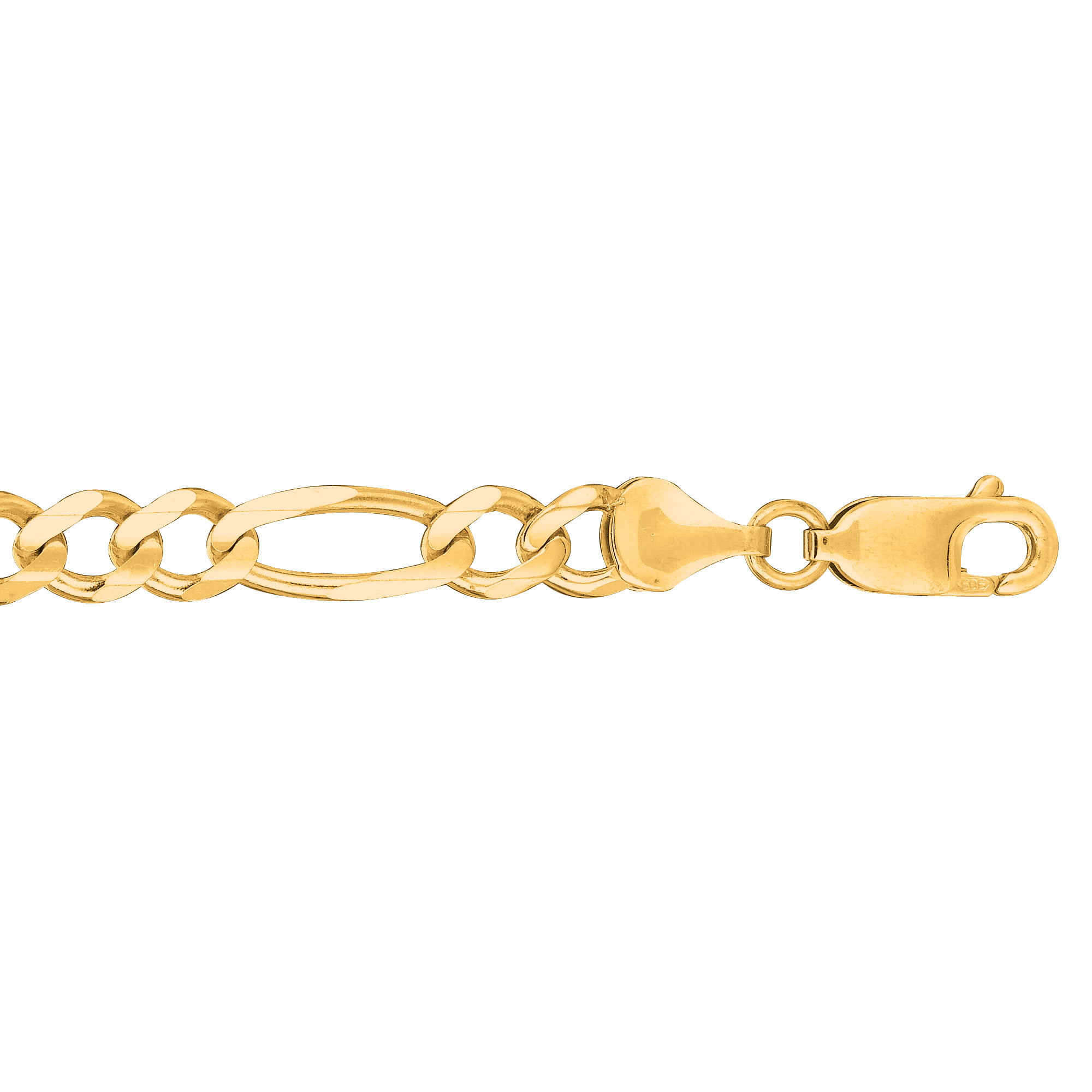 14K Yellow Gold 8.5in 6mm Figaro Chain Bracelet with Lobster Clasp 
