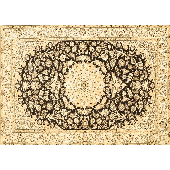 Ahgly Company Indoor Rectangle Medallion Brown Traditional Area Rugs, 7' x 10'