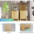 thumbnail image 6 of Double Laundry Hamper with Lid, 120L Bamboo Laundry Basket with Removable Liner Bag, 2-Section Clothes Divider Laundry Sorter for Laundry Room, Bathroom, Bedroom (Natural), 6 of 18