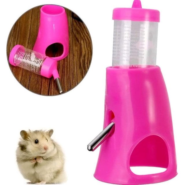 Botella de agua 2 en 1 para mascotas, animales pequeños, escondite de hámster, con base para animales pequeños, sin PBA BANYUO Electrónica