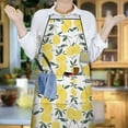 thumbnail image 6 of Yellow Lemon Fruit Leaves White Pattern Apron-Garden Aprons for Women with Pockets-Cotton Linen Waterproof Kitchen Cooking Gardening Aprons Adjustable for Kitchen,Cooking,BBQ and Salon 33x27 Inch, 6 of 7