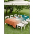 thumbnail image 4 of Outdoor Tablecloth with Umbrella Hole for Patio/Picnic/Party/Camping, Teal Orange Ombre Waterproof Table Cloth Rectangle Table Cover Washable, Contemporary Art Abstract Aesthetics (54"x 80"), 4 of 8