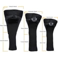 thumbnail image 3 of Black Golf Club Head Cover for Driver Fairway 3 Pcs Woods Headcovers, Golf Accessories Hybrid Head Covers Set with Interchangeable Tags 3 4 5 7 X, 3 of 7