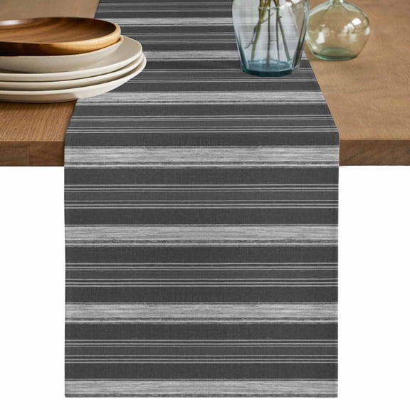 Table Runners 36 Inches Long Dress Scarves, Black Stripes Farmhouse Kitchen/Dining Table Decor Table Runner, Short Coffee Tablerunners, Farmhouse Vertical Striped Vintage 13x36 Inch
