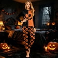 thumbnail image 2 of Halloween Pajamas for Family Festival 2 Piece Sets Casual Sleepwear Nightwear Long Sleeve Funny Novelty Halloween Pumpkin Face Fashion Family Holiday Loungewear Women S, 2 of 5