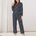thumbnail image 2 of Balery Spaceships And Stars In Outer Space Conjunto de Pijama con Estampado para Mujer, Conjunto de Dos Piezas con Manga Larga, Ropa de Dormir Suave con Bolsillos, Pijamas Cómodos-Large, 2 of 7