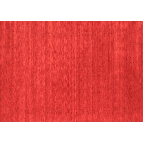 Ahgly Company Indoor Rectangle Abstract Orange Contemporary Area Rugs, 5' x 8'