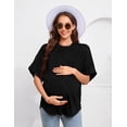 thumbnail image 2 of Yesfashion Women's Ruffle Hem Maternity T Shirt Short Sleeve Crewneck Ribbed Knit  Tee Tops, 2 of 6