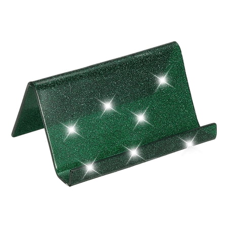 Business Card Holder for Desk Acrylic Business Card Holders Shine Card Stand Organizer Cards Display for Office Green