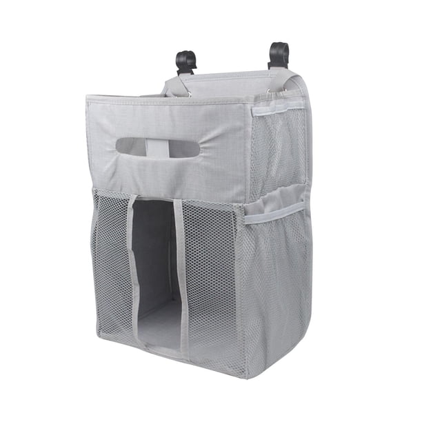 Bolsa de almacenamiento para apilador de pañales, bolsa de almacenamiento colgante para pañales, ropa de cama portátil para cuna, bolsa de almacenamie Gris
