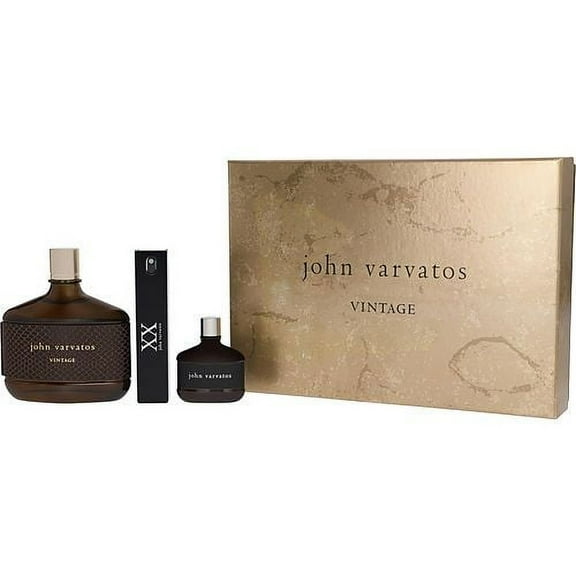 John Varvatos Vintage 3PC (15 ml 17 ml 125 ml) EDT Spray Gift Set for Men