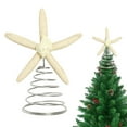 thumbnail image 2 of Natural Starfish Christmas Tree Topper 8.7'' Beach Nautical Coastal Christmas Tree Topper Decoration Rustic Large Starfish Treetop Ornaments for Xmas Holiday Indoor Decor, 2 of 9