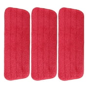 XWJ 3 Packs Microfiber Mop Pads Spray Mop Refill Replacement Heads Wet/Dry Floor Cleaning Refill Mop Pads Compatible with Rubbermaid Reveal Spray Mop，16.5 x 5.5", Red