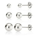 thumbnail image 6 of Kezef 925 Sterling Silver High Polish Smooth Round Ball Stud Earring 3-Size Set - 3mm, 5mm, 7mm, 6 of 8